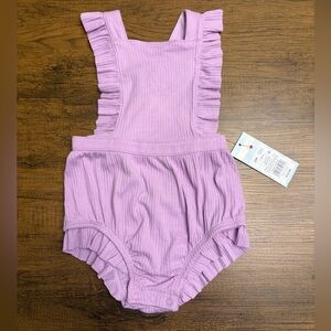 Cat & Jack Lilac Ribbed Baby Bubble Romper
